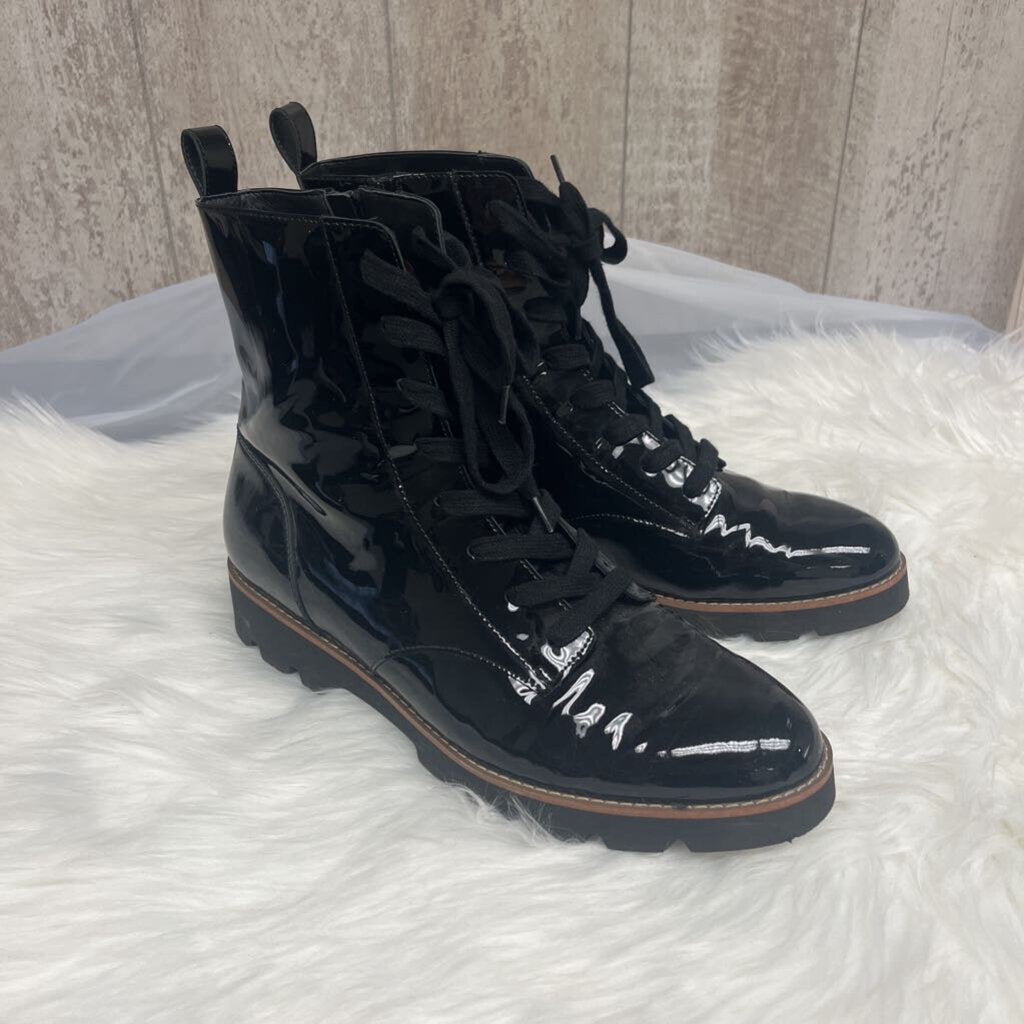 VIONIC Lani Black Patient Women's Lace-Up High Top Combat Boot Size 10