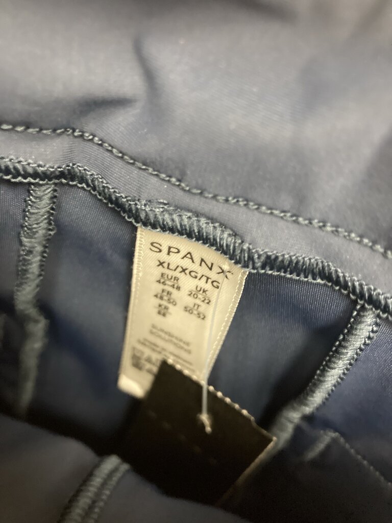 SPANX Women's Sunshine Skort 6" Navy Blue UPF 50 Stretch Pull-On Pockets Size XL