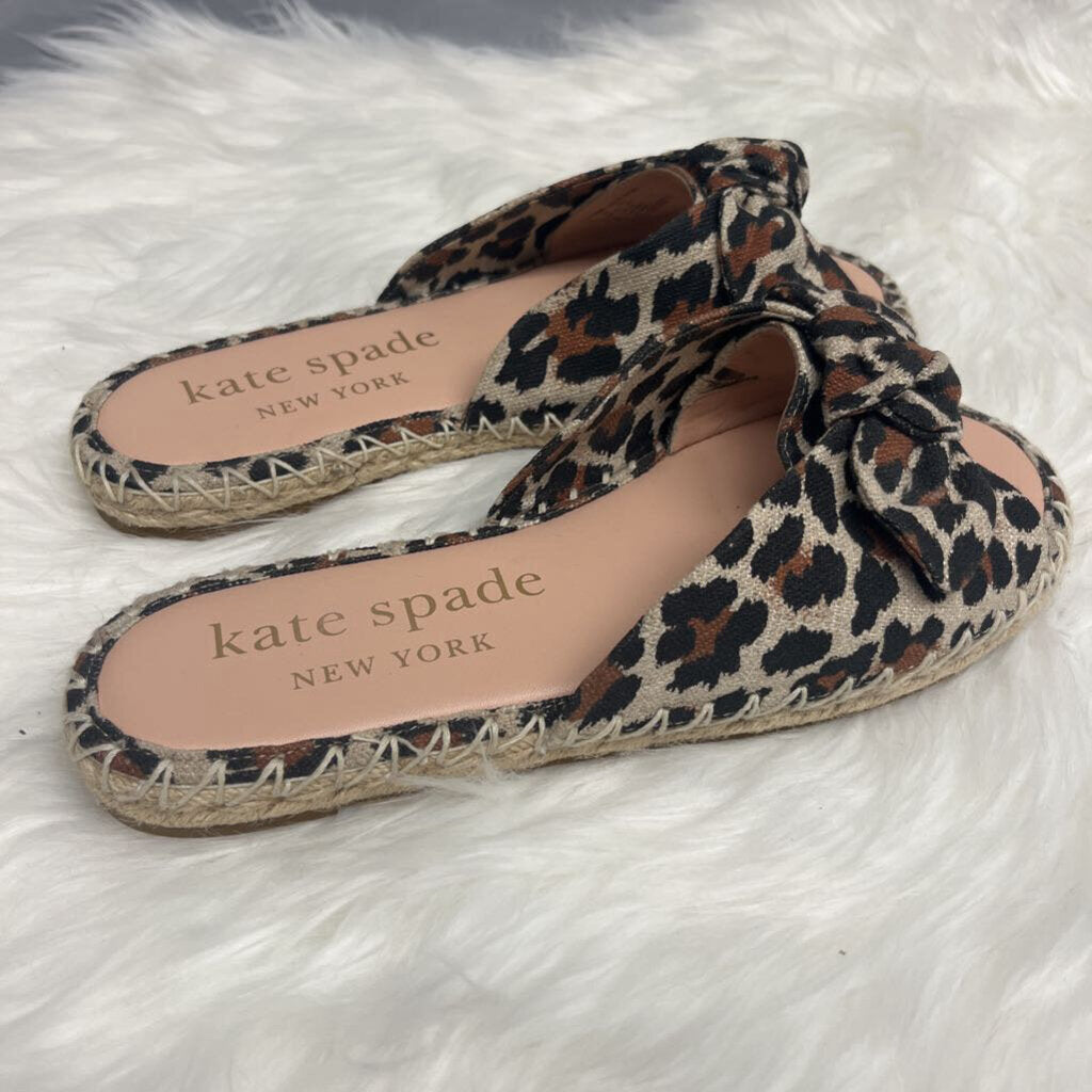 Kate Spade Saltie Shore Espadrille Slide Sandals Leopard Print Size 8.5