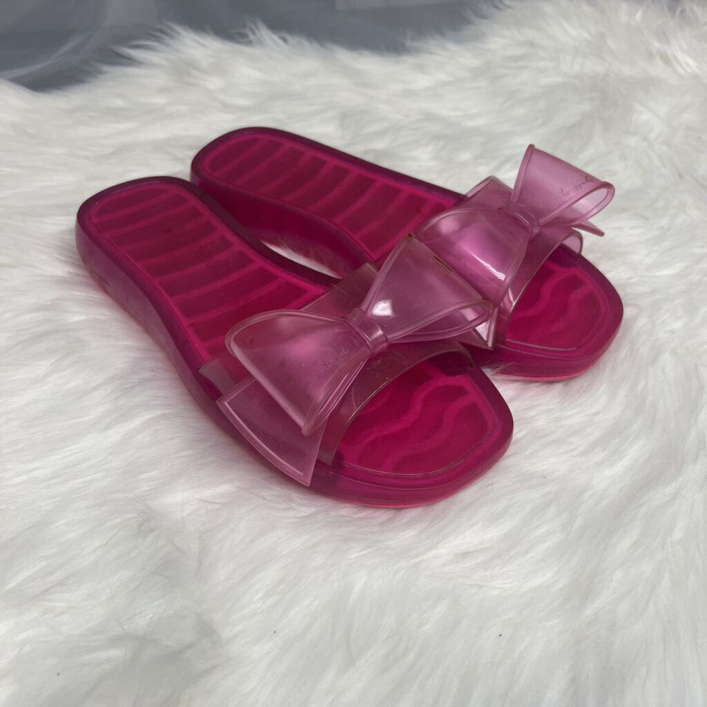 Kate Spade Tie The Knot Pink Translucent Sandals Size 9