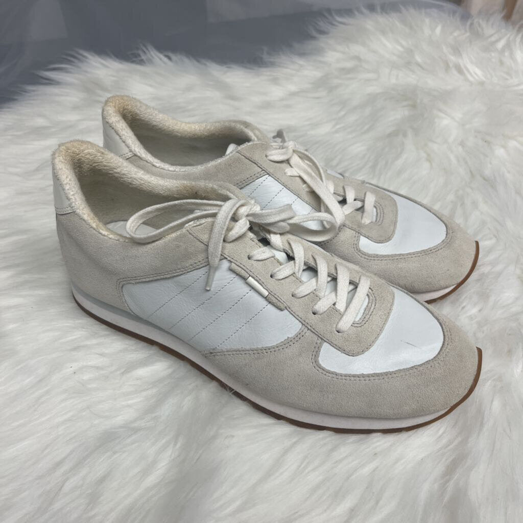 Vince Women's Pasha 2 Suede Lace Up White Sneakers Size 8.5