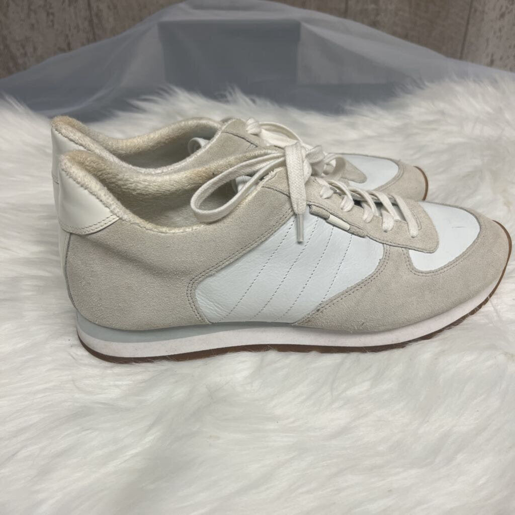 Vince Women's Pasha 2 Suede Lace Up White Sneakers Size 8.5