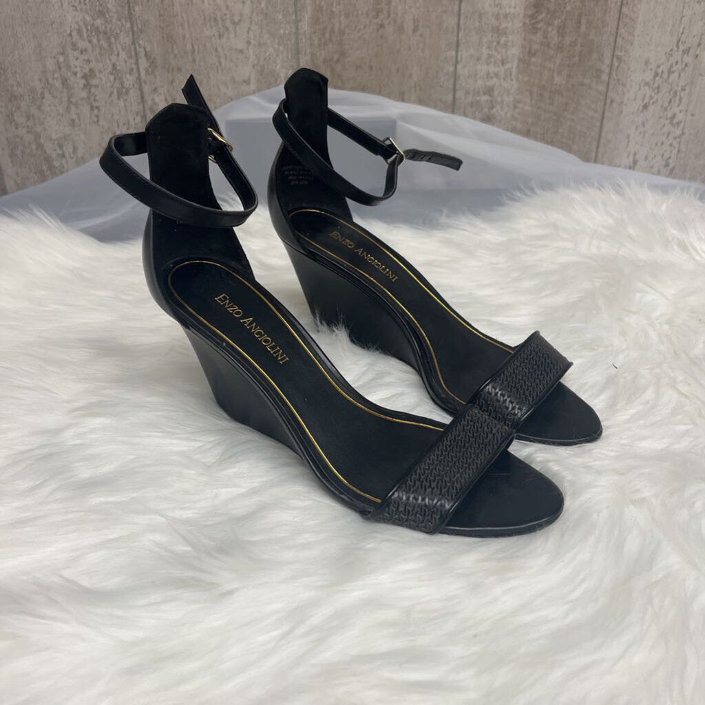 Enzo Angiolini Black Wedge Heels Size 8.5