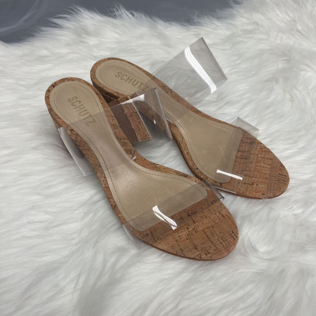 Schutz Cork Victorie Slide Sandals Size 8.5