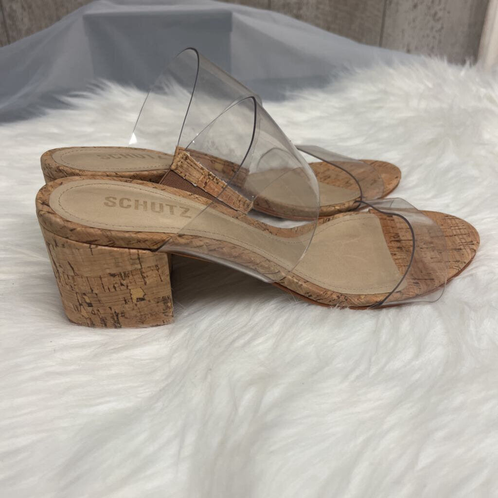 Schutz Cork Victorie Slide Sandals Size 8.5