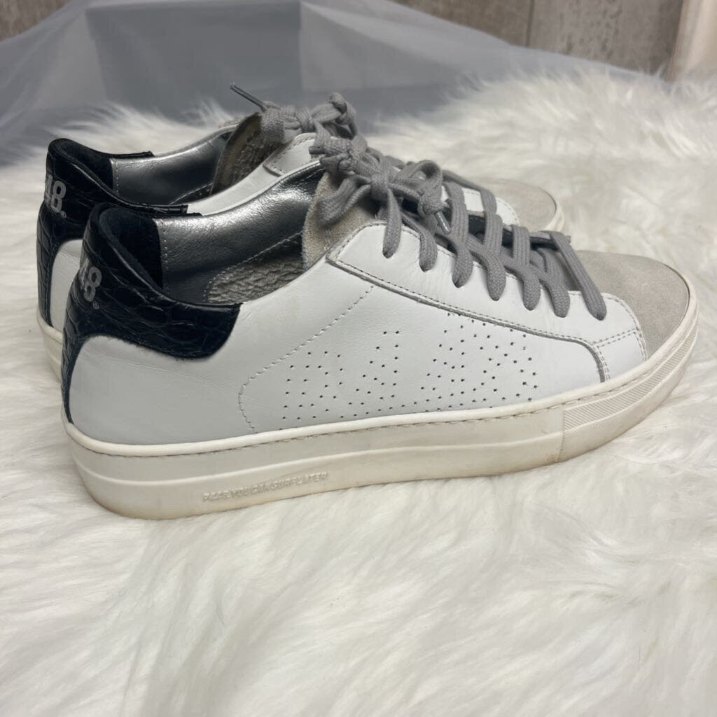 P448 Thea Lowtop Sneaker White/Grey Size 8.5