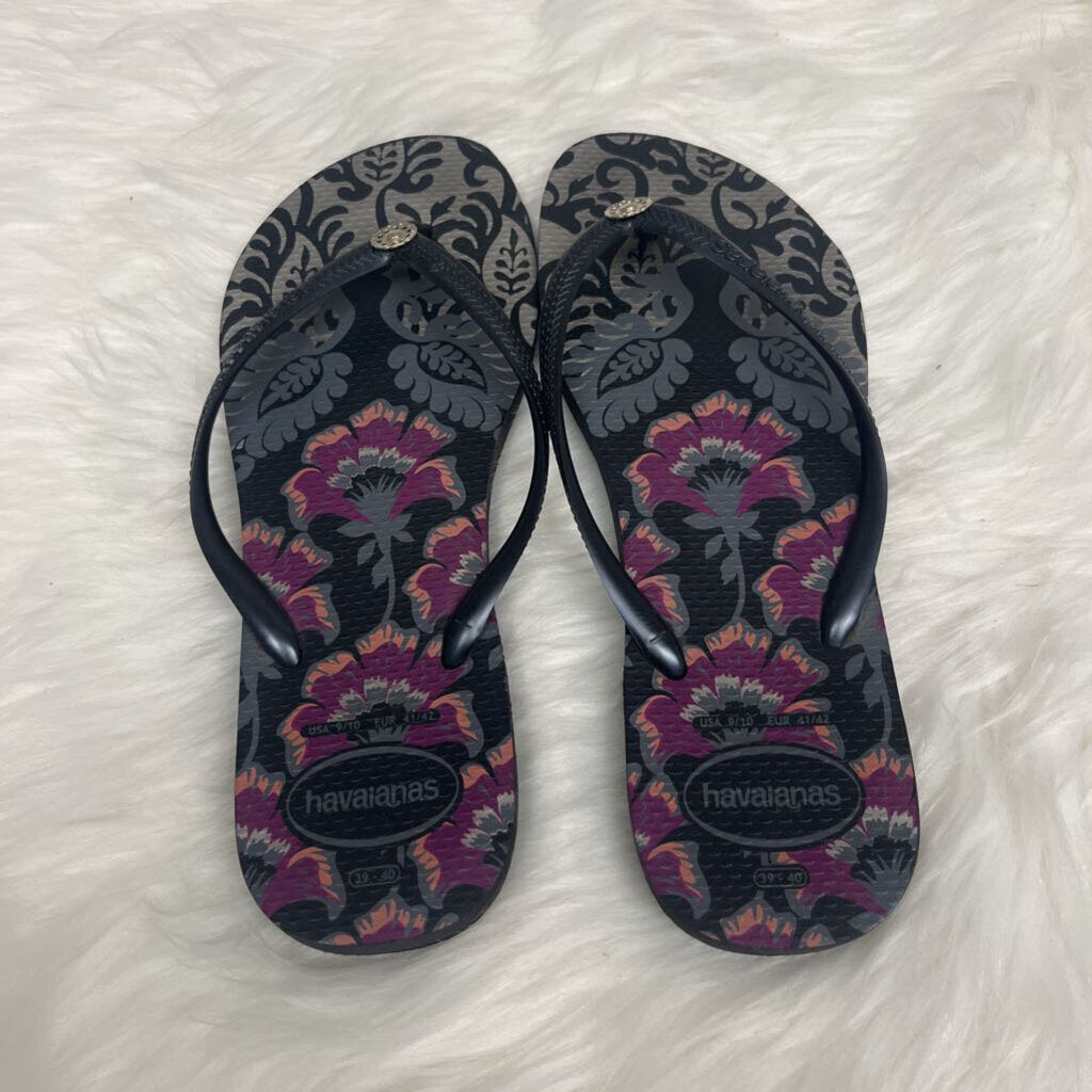 Havaianas Floral Flip Flops Size 9/10