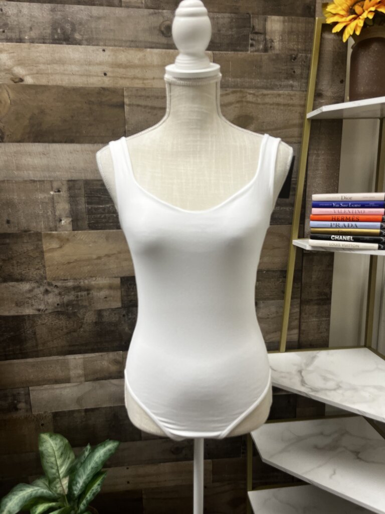 Free People White V-Neck Body Suit Size M/L