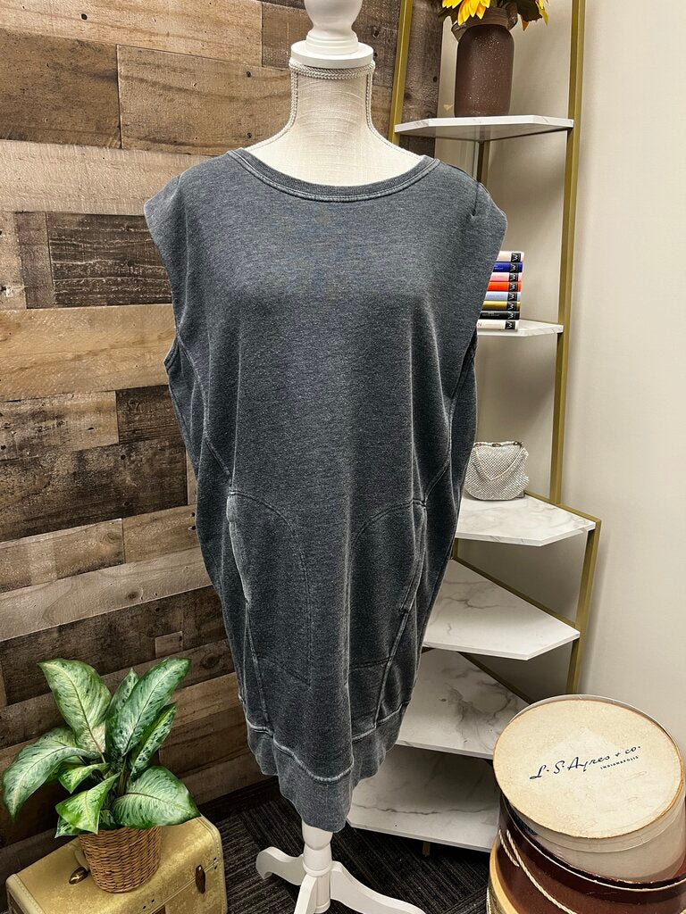 Anthropologie Daily Practice Grey Pocket Terry Tunic Dress Size XS