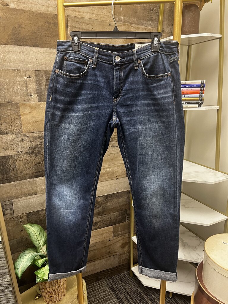 Rag & Bone Dre Low-Rise Slim Boyfriend Jeans Dark Wash Size 27