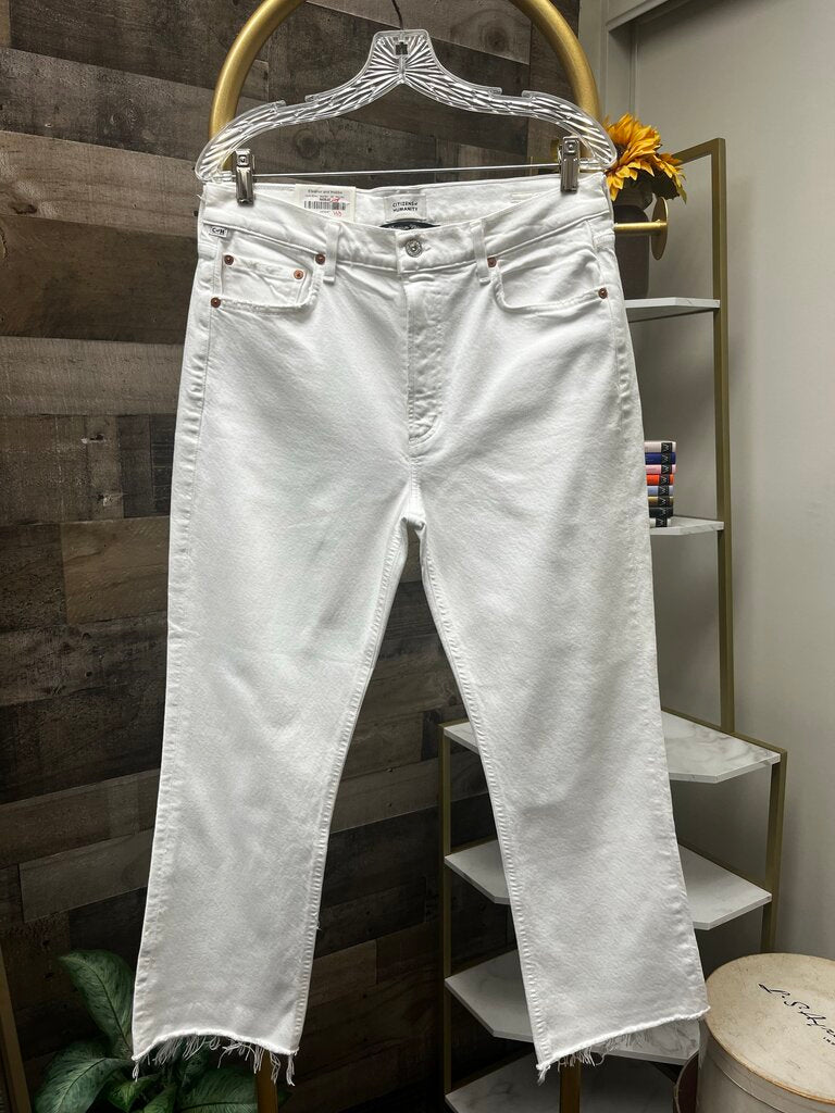NWT Citizens of Humanity Isola High Rise Cropped Boot Jean in White Size 30