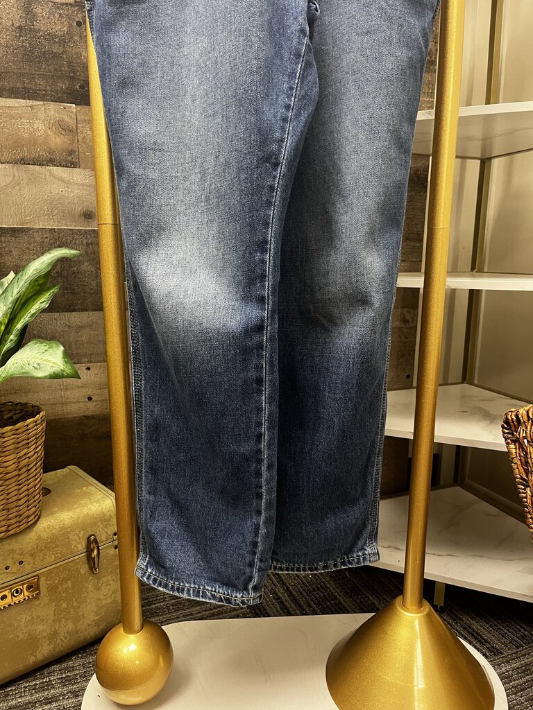 GAP Cropped Slouch Denim Overalls Women's Dark Wash Size S