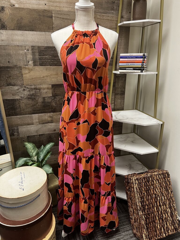 Anthropologie Sanctuary Printed Backless Halter Maxi Dress Size S