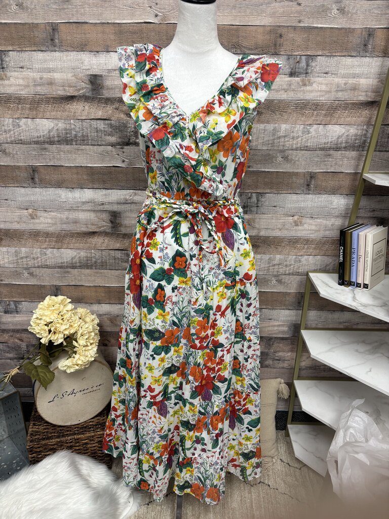 NWT J Crew Floral V-Neck Multi Color Maxi Size 2