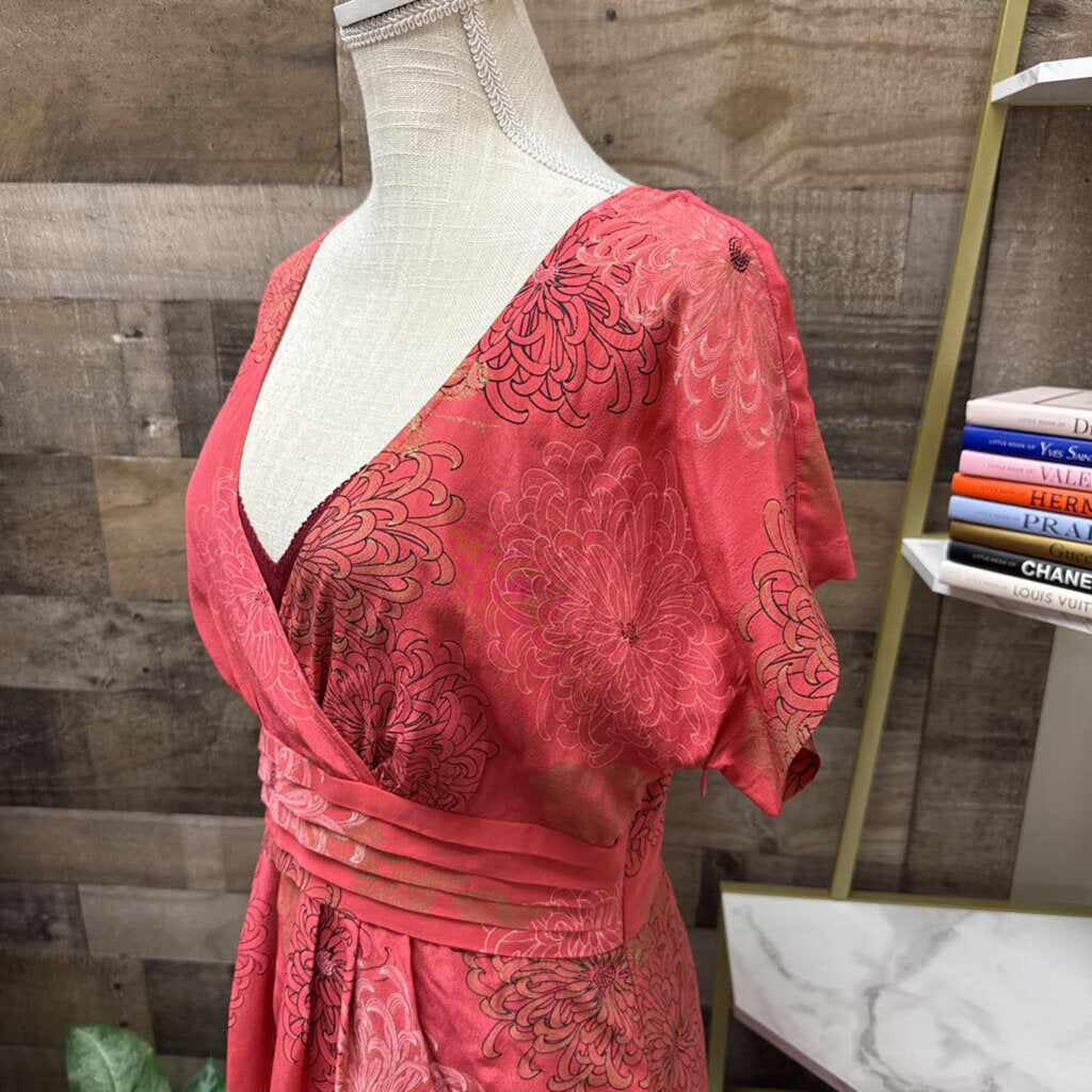 Anthro Moulinette Sours Pink Flutter Sleeve Silk Poppy Size 6