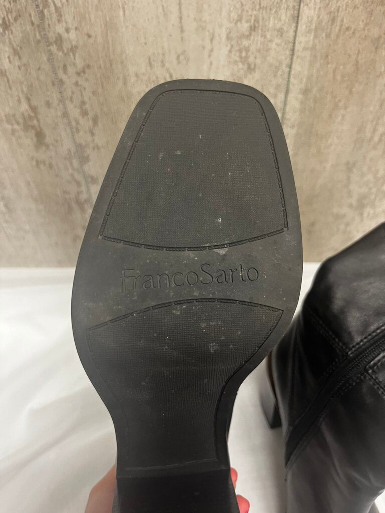 Franco Sarto Stevie Mid-Calf Black Leather Boots Size 7.5