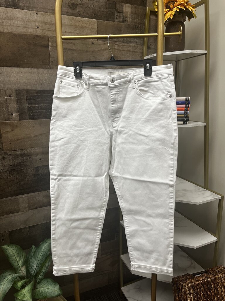 Ella Moss High Waist Straight White Jeans Size 14/32