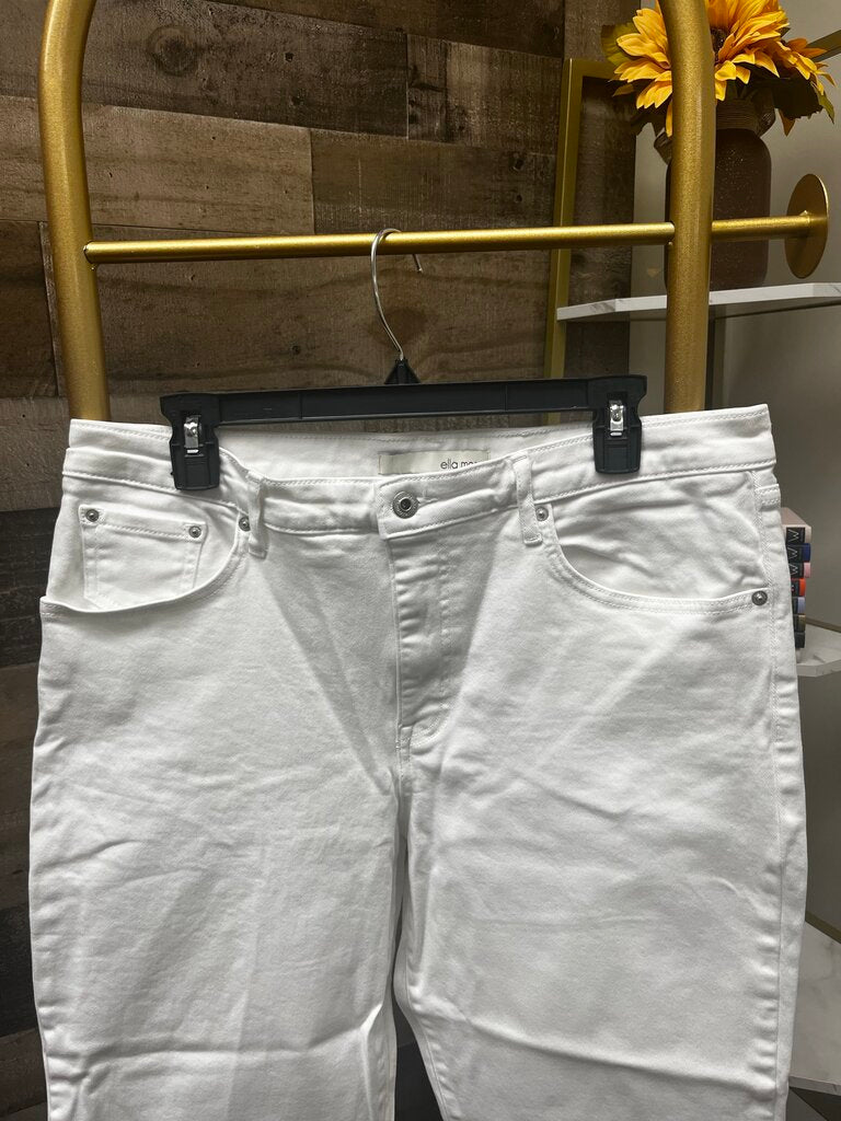 Ella Moss High Waist Straight White Jeans Size 14/32
