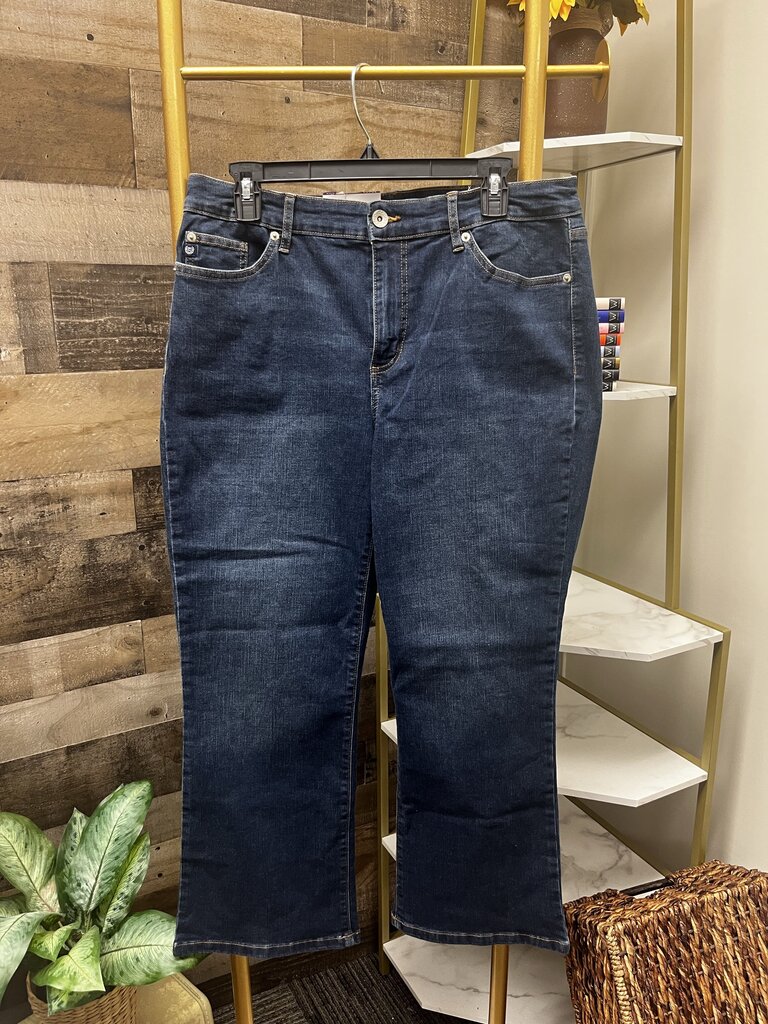 NWT Chaps Midrise Crop Kick Dark Wash Jeans Size 14/32