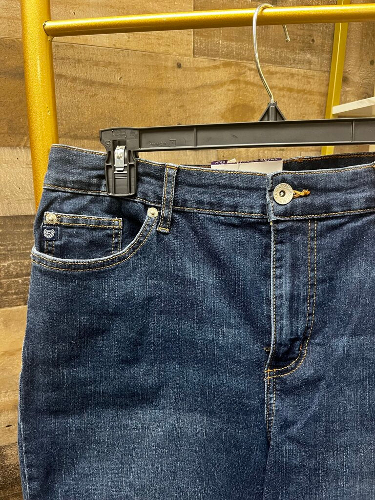 NWT Chaps Midrise Crop Kick Dark Wash Jeans Size 14/32