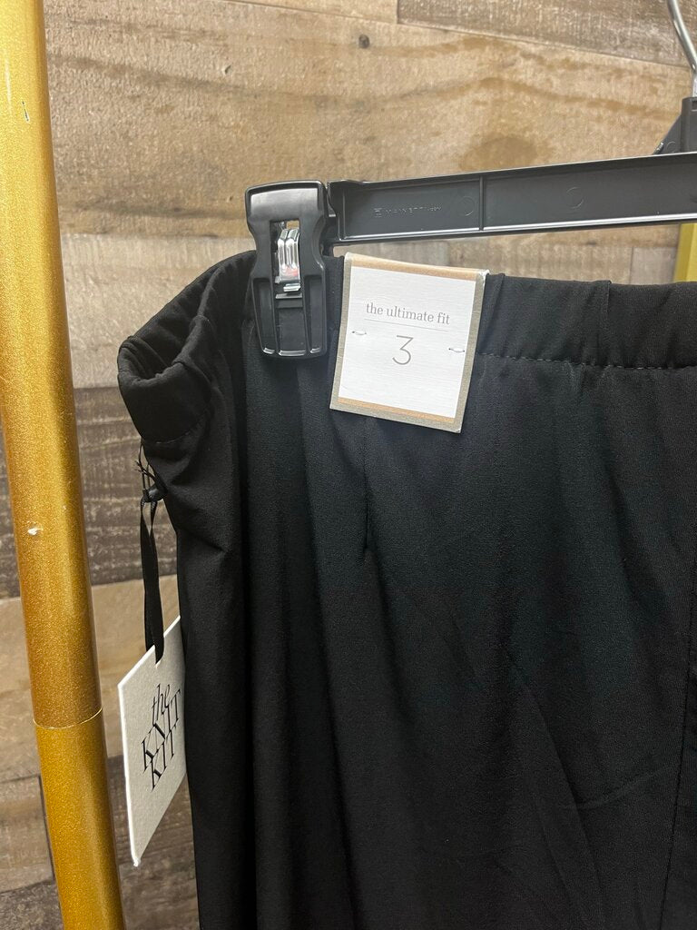 NWT Chico's Black Easy Pull On Slinky Palazzo Wide Leg Pants Size 3