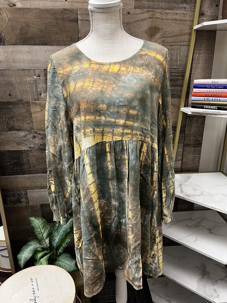 Umgee Shibori Tie Dye Babydoll Dress Size XL