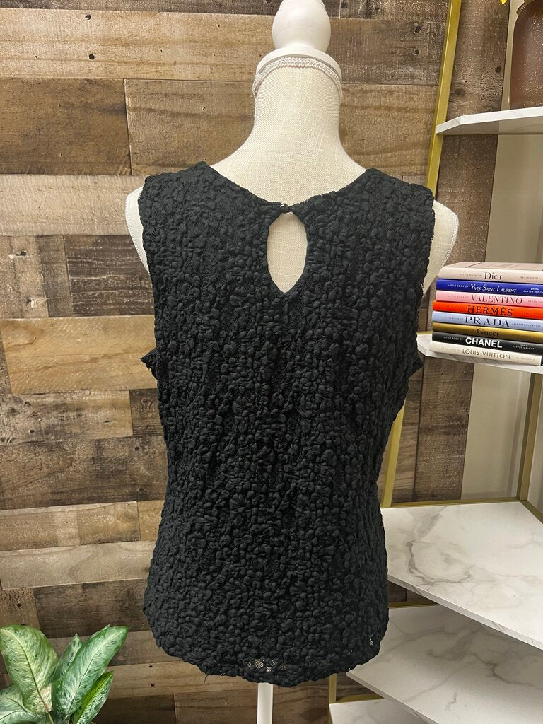 Chicos Women's Elegant Black Lace Sleeveless Top Size 2