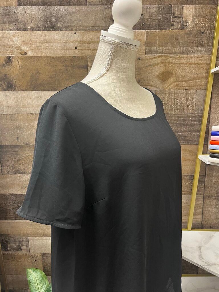 Apt. 9 Black Short Sleeve Blouse Size XL