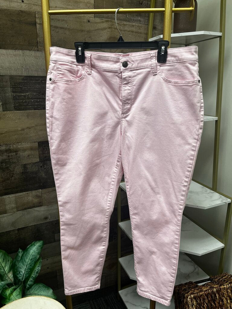 St. John's Bay Women's Light Pink Skinny Leg Jeans Size 18