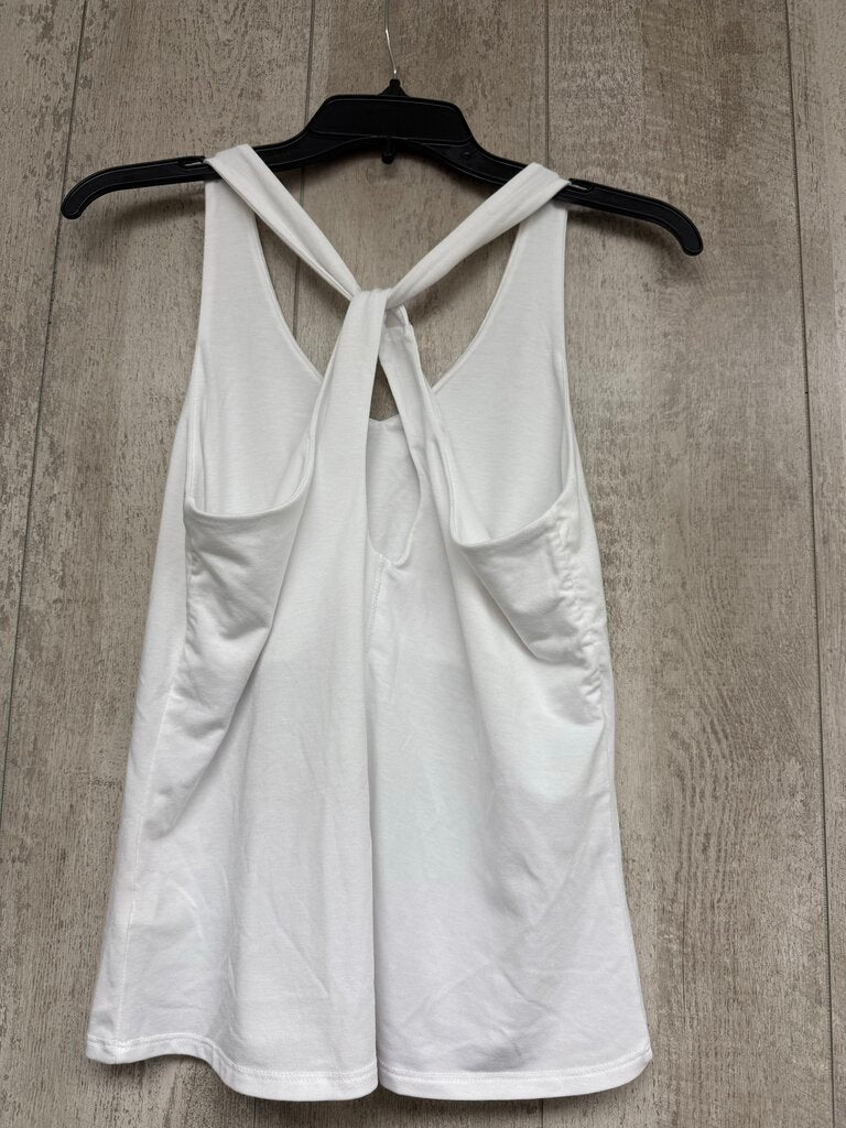 Athleta White Shelf Bra Racer Tank Size XS