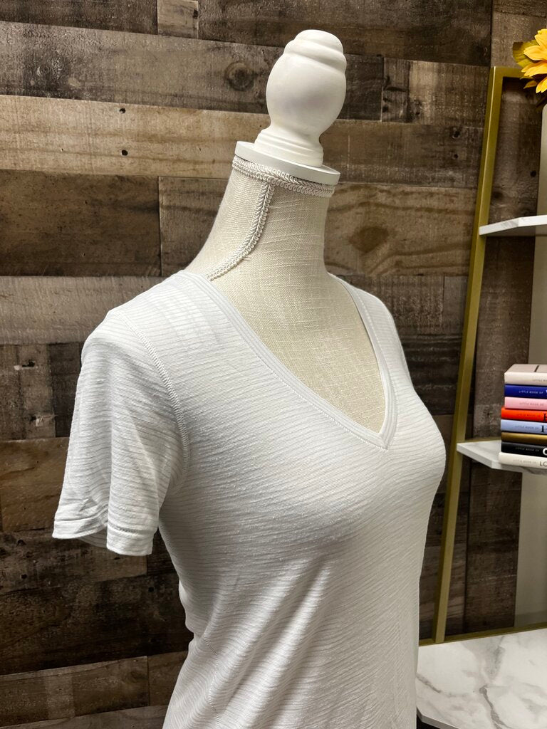 Lululemon What The Sport Short Sleeved Tee in Heathered Cream Size 4