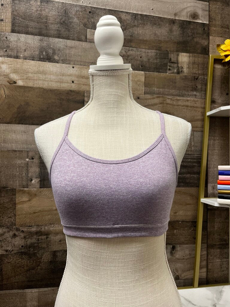 Lululemon Purple Striped Flow Y Bra Size 2