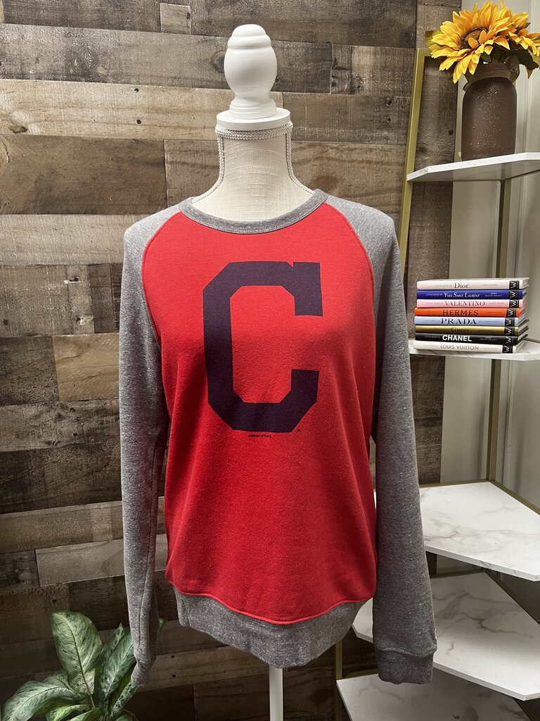 Homage Cleveland Baseball Block C Crewneck Sweatshirt Size M