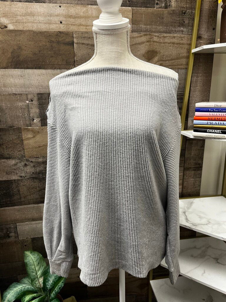 NWT Gibson Heather Grey Off the Shoulder Sweater Size S