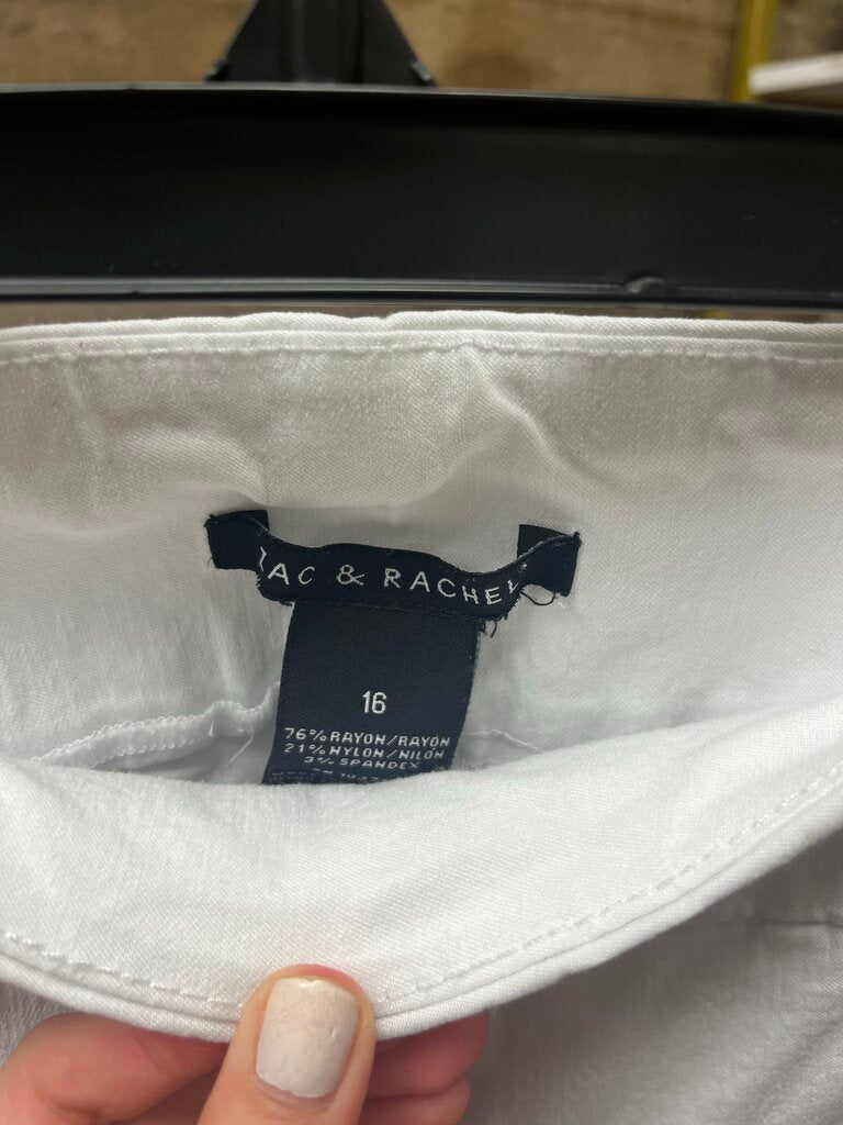 Zac & Rachel Pull On White Ankle Pants Size 16