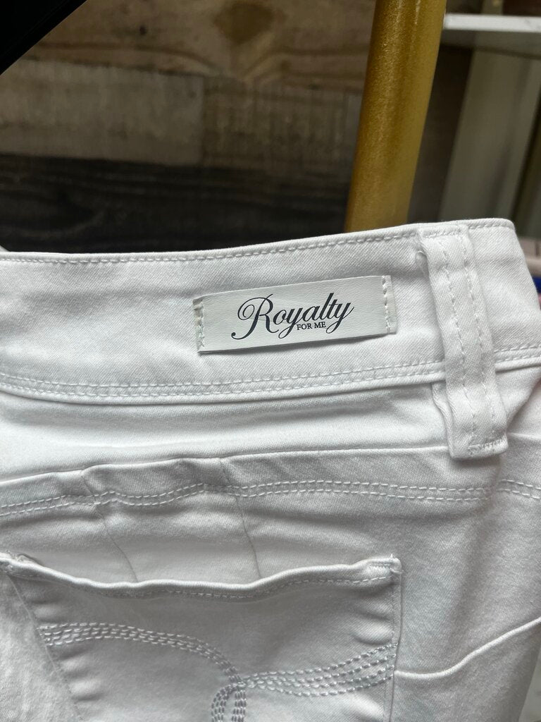 Royalty For Me White Ankle Jeans Size 14