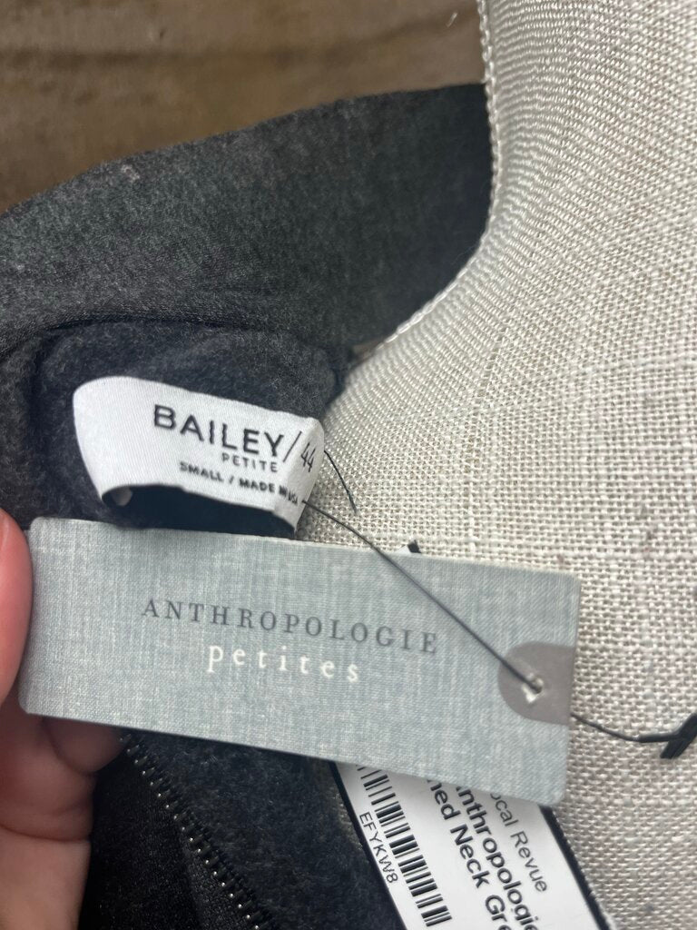NWT Anthropologie Bailey 44 Sequined Neck Grey Tunic Sweater (Petite S)