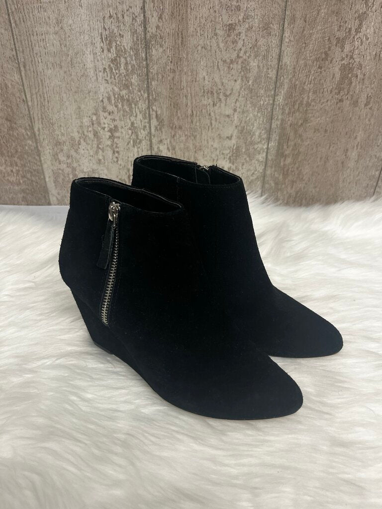 Dolce Vita Black Suede Wedge Booties Size 6.5
