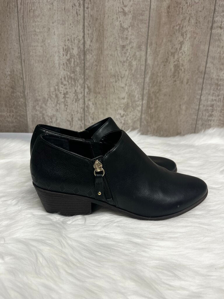 Dr. Scholl's Brief Black Leather Ankle Booties Size 8.5