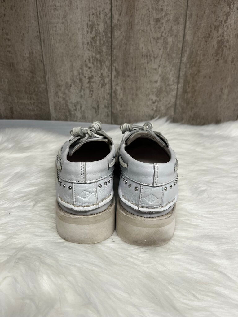 Sperry x Rebecca Minkoff White 2 Eye Lug Studded Boat Shoe Size 9