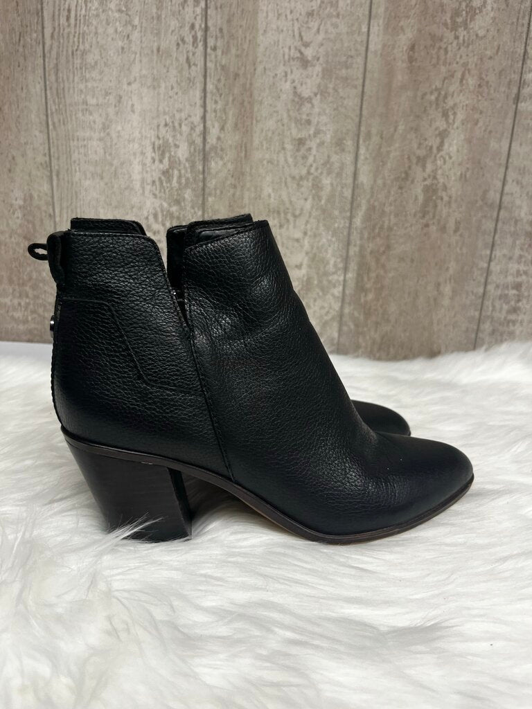 Franco Sarto ORESTE Black Leather Zip Ankle Boots Size 9