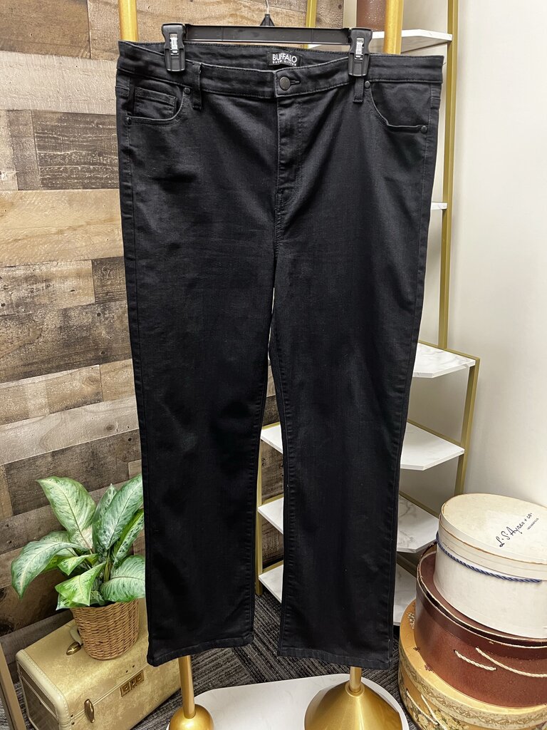 Buffalo David Bitton Alyssa High Rise Straight Leg Jean Black Size 16/36