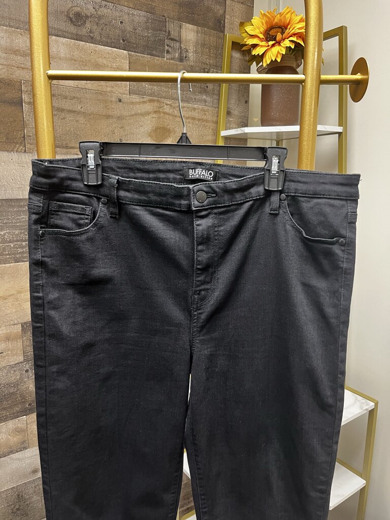 Buffalo David Bitton Alyssa High Rise Straight Leg Jean Black Size 16/36