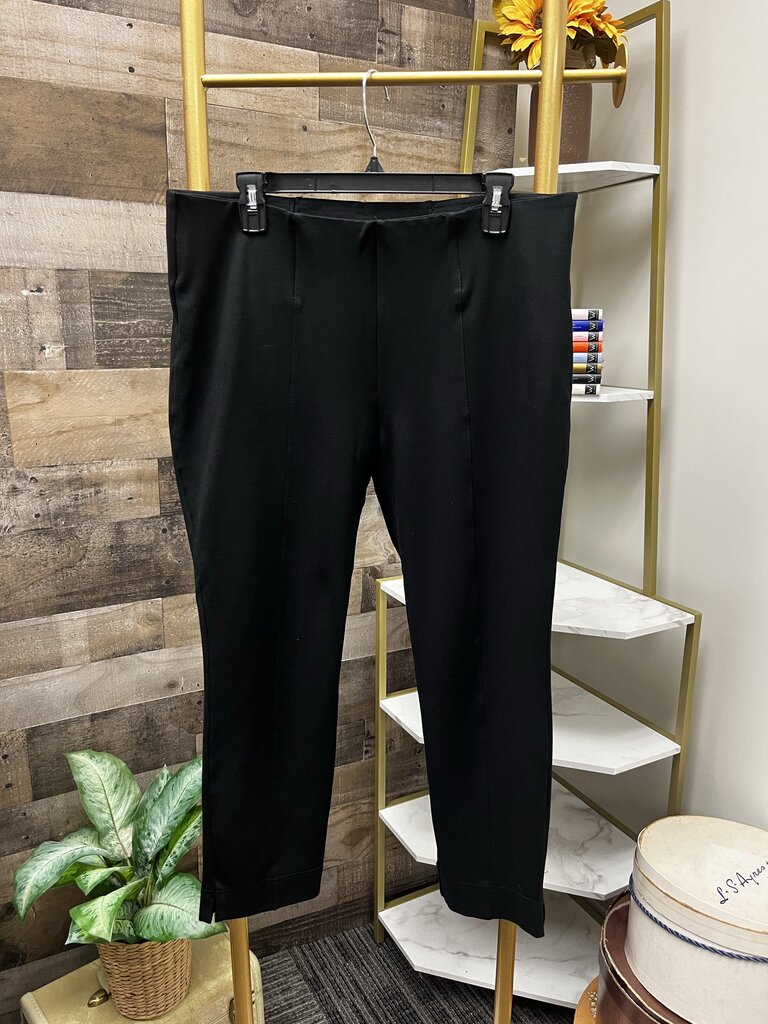 Slim Factor by Investments Plus Black Straight Ankle Pants Size XL