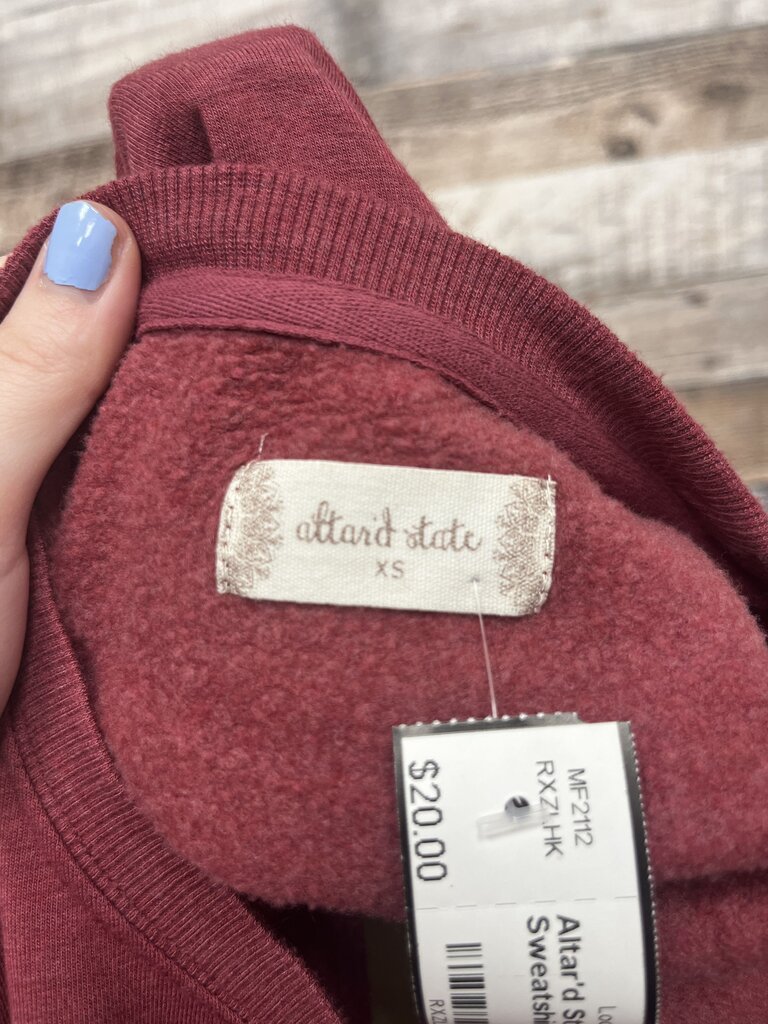 Altar'd State Red Cropped Sweatshirt XS