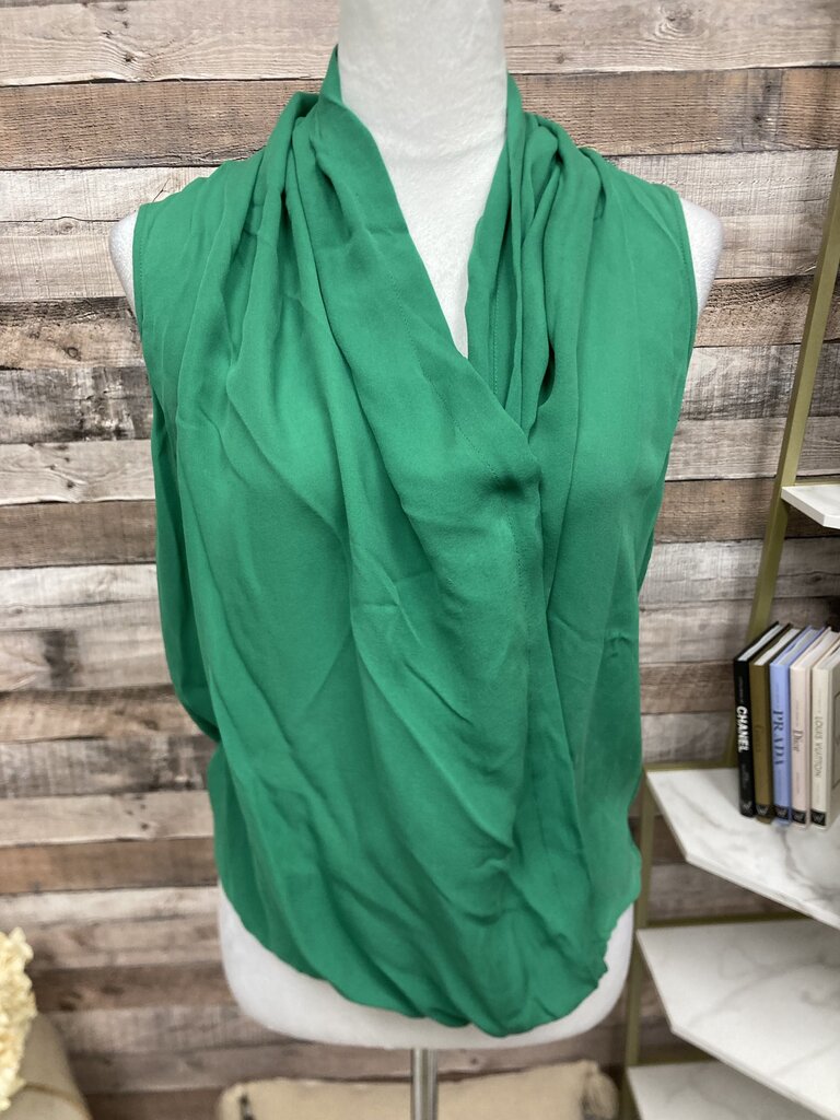 Parker Emerald Green Silk Sleeveless Blouse
