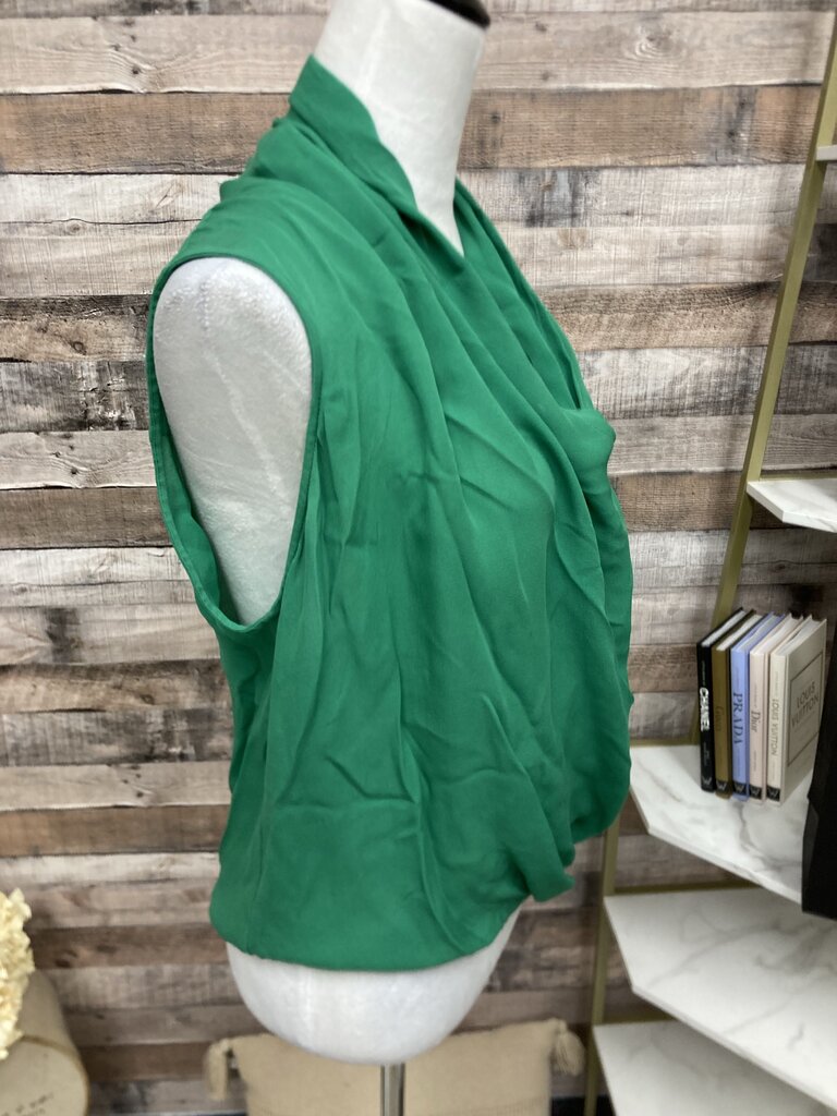 Parker Emerald Green Silk Sleeveless Blouse