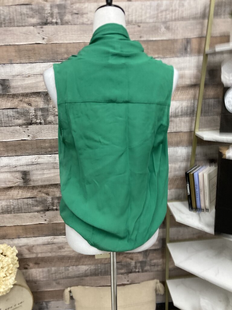 Parker Emerald Green Silk Sleeveless Blouse