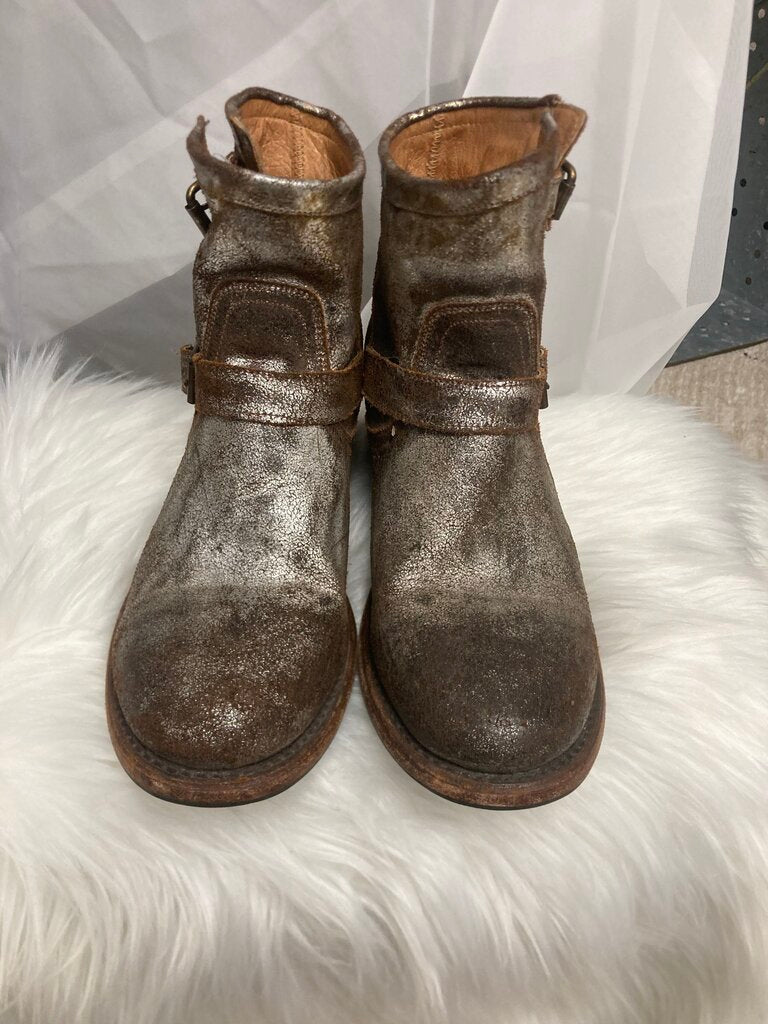 Matisse Silver Metallic Distressed JAX Biker Bootie