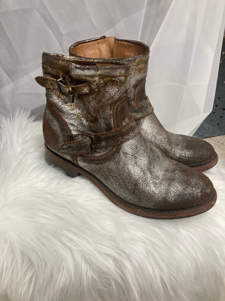 Matisse Silver Metallic Distressed JAX Biker Bootie